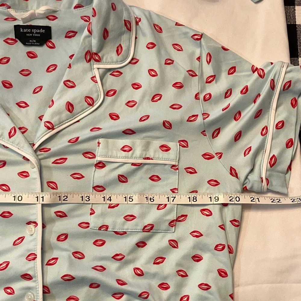 Kate Spade brushed jersey lip print pajama set - Picture 7 of 8